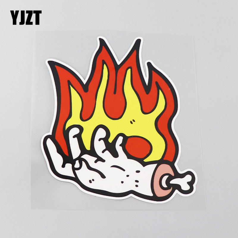 yjzt 创意火焰骷髅趣味汽车贴纸 防水划痕遮挡遮盖炫酷车贴cst617