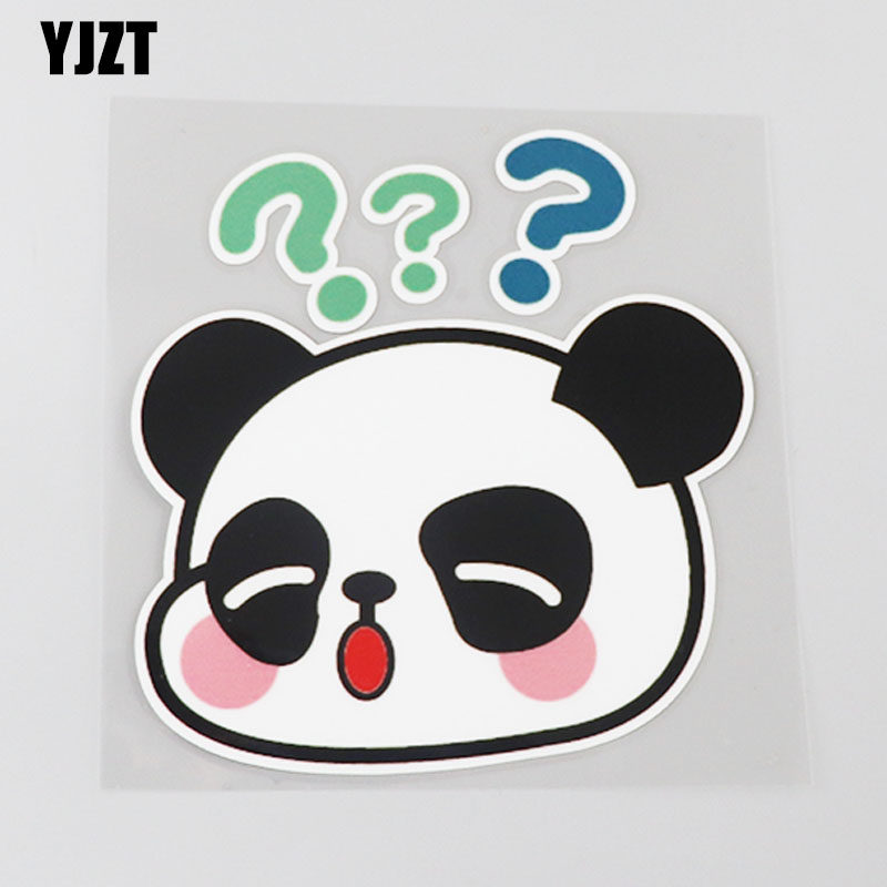 yjzt 汽车贴纸个性创意问号脸熊猫可爱装饰车身遮划痕 cs1068