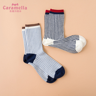 caramella袜子女潮流日系秋冬中筒袜ins潮街头袜甜美ulzzang棉袜