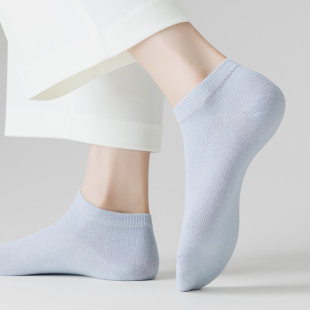 Caramella socks women's spring and autumn couple non-slip non-falling solid color simple travel men's boat socks m