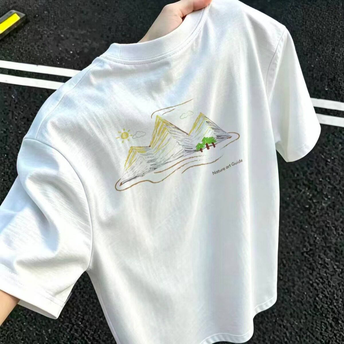 创意潮牌设计感2026印花重磅短袖T恤男女高街夏季宽松上衣