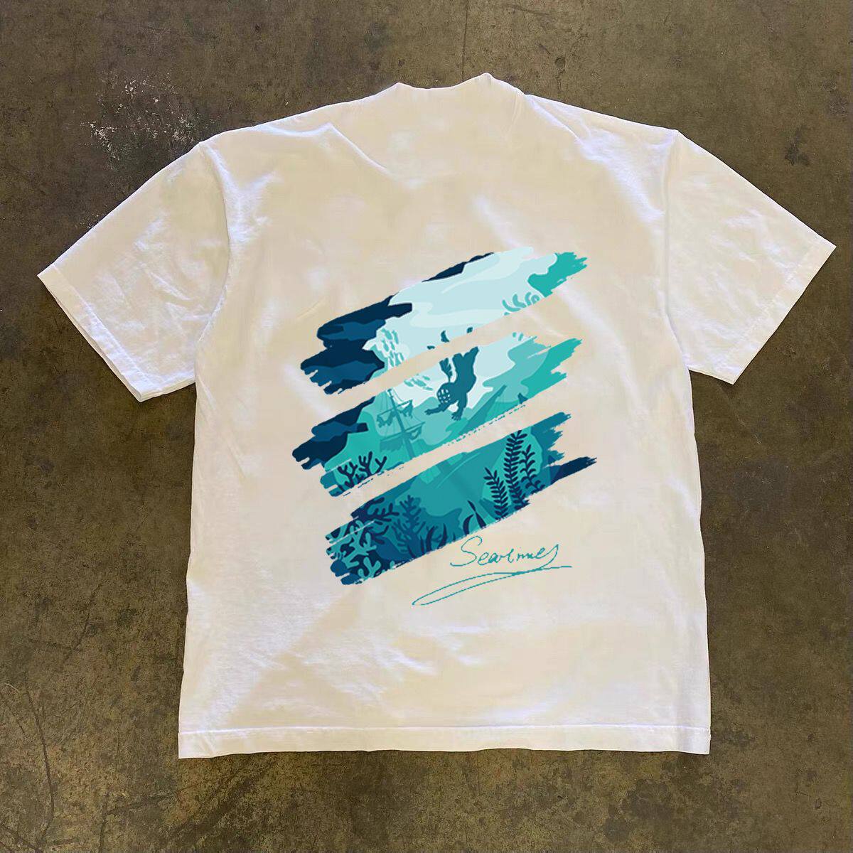 短袖T恤男士2026夏季新款潮牌宽松圆领印花时尚百搭痞帅上衣