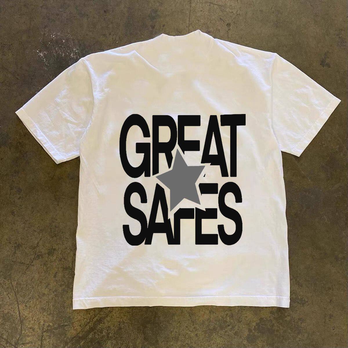 夏季国潮痞帅T恤男潮牌男装ins潮流宽松印花休闲短袖美式圆领体恤