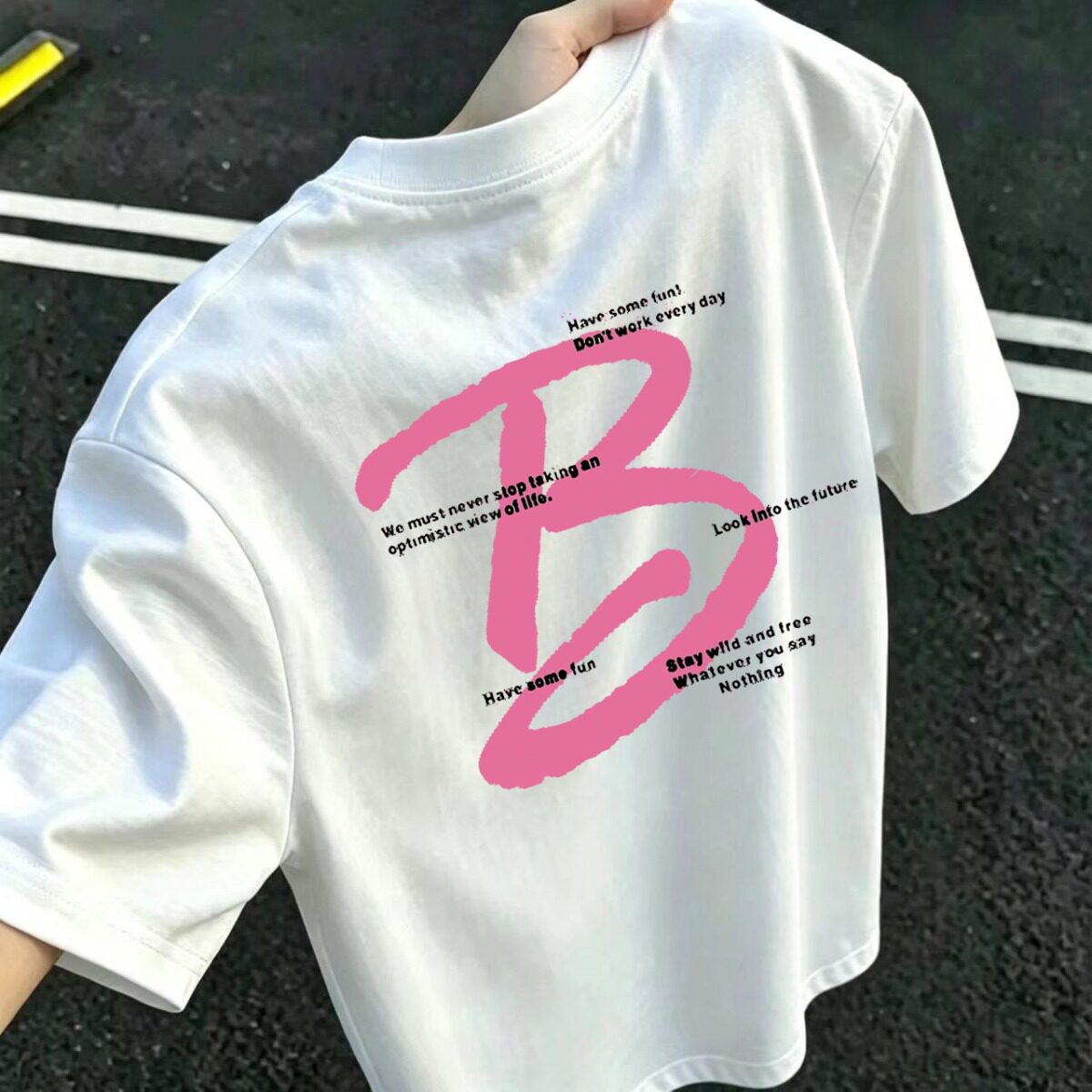 美式潮牌个性印花短袖T恤男女夏季街头宽松百搭休闲潮流韩版上衣