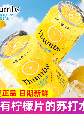 一片真柠檬苏打水0糖0脂0卡原味330ml罐装清爽饮料夏日饮品Thumbs