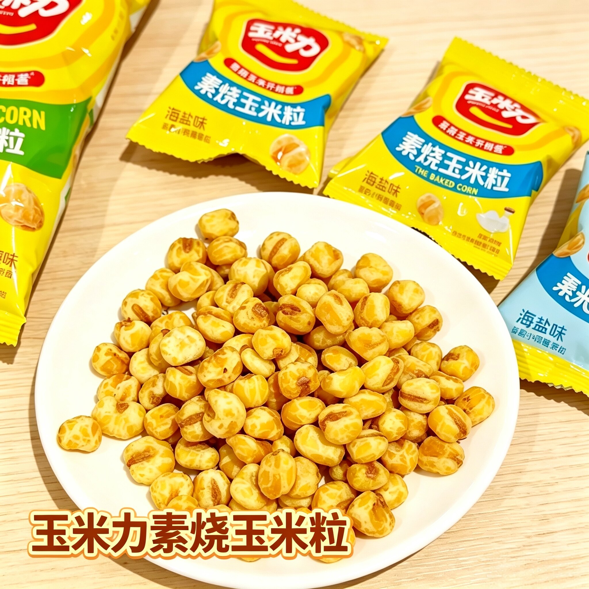 玉米力素烧玉米粒海盐原味非油炸膨化酥脆饱满可口休闲解馋小零食