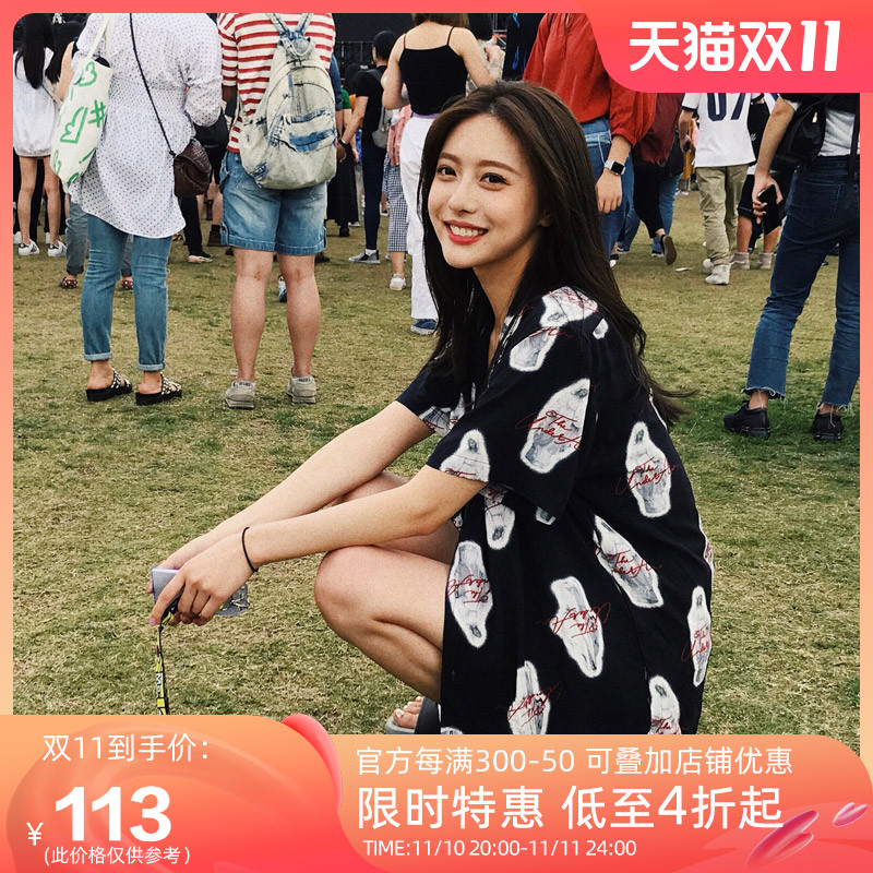 SENCE LA夏威夷复古印花衬衫夏季潮流短袖男嘻哈衬衣王一博同款在类目 男装, 衬衫中 - 来自Buy2taobao.com提供专业的淘宝代购服务