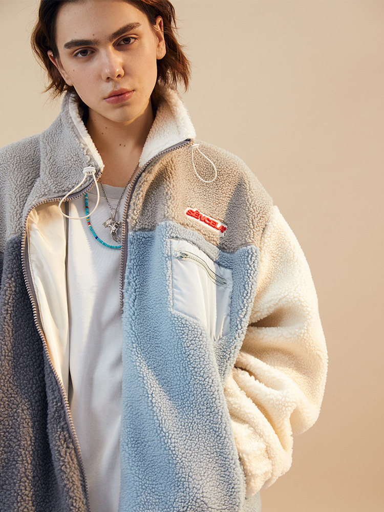 SENCE LA color lambskin jacket male national tide couple outfit lambskin jacket female Yang Chao with the same