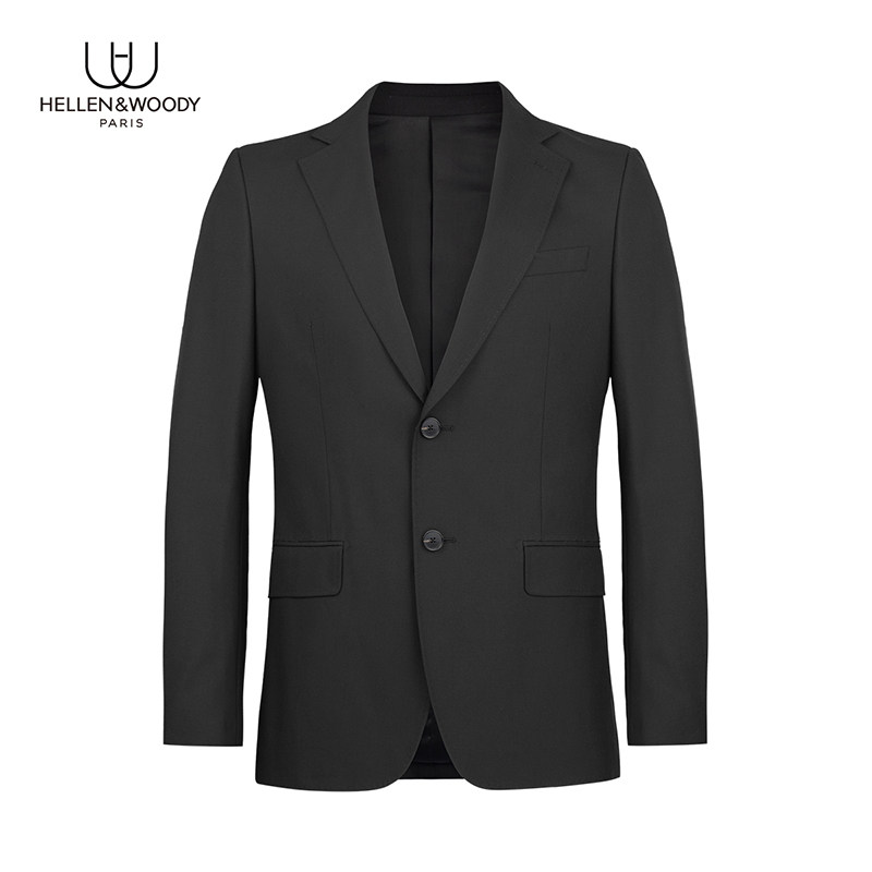 HW男装2025奢侈品新款时尚修身西服夹克纯色羊毛基础款西装外套男