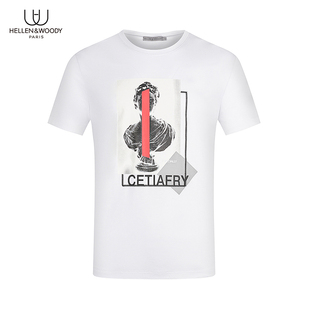 2023夏季 圆领印花潮流短袖 新款 纯棉短袖 T恤 男士 HELLEN&WOODY男装