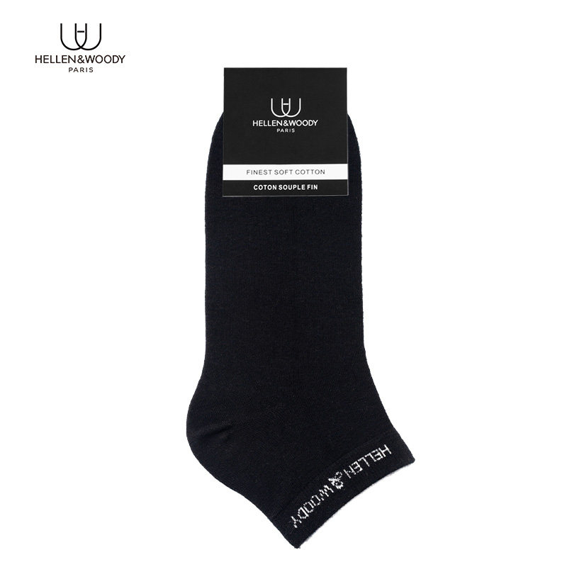 HELLEN&WOODY法国轻奢男袜新款春夏经典商务休闲1双装短筒袜子