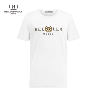 烫金图案蜜蜂纯棉休闲T恤男 新款 HELLEN&WOODY奢侈品男装 2023夏季