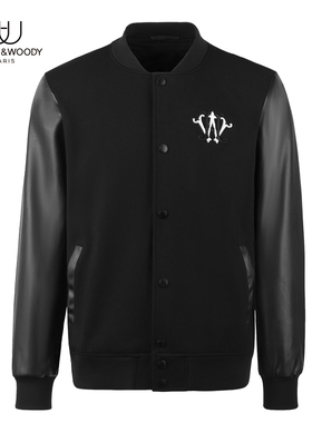 HELLEN&WOODY早春2023新款奢侈品男装夹克刺绣时尚修身男装外套男