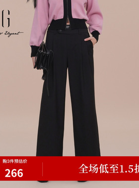 XG/雪歌XK102009A390压褶设计休闲裤2026春季新款宽松阔腿长裤女