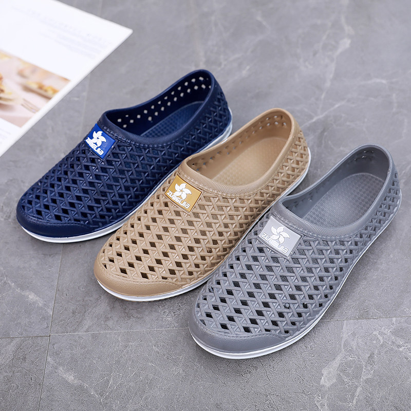 洞洞鞋情侣夏季新款男女室外穿沙滩鞋透气软底防滑鸟巢包头女凉鞋