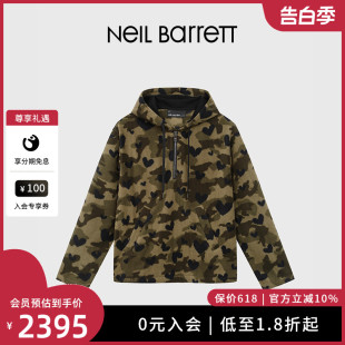 尼奥贝奈特2023秋冬新款 男式 BARRETT NEIL 迷彩潮流连帽套头卫衣