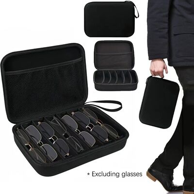 Portable Glasses Case with 6/7 Adjustable Compartments – Tr