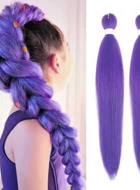 24/26inch Synthetic Braided Purple Hair Ponytail Rumi Costum