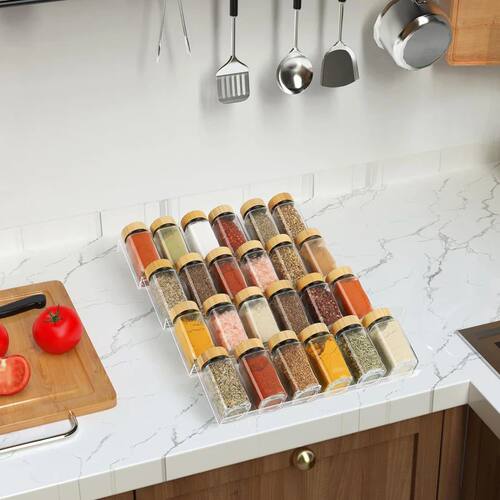 1/4 pcs Spice Drawer Organizer Adjustable Acrylic Spice Jars