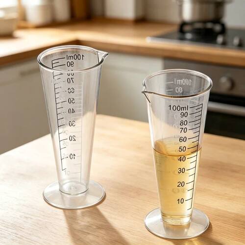 1/2pcs 100ml Food Grade Plastic Measuring Cup with Scale, BP