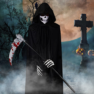New Creative Halloween Grim Reaper Costume Unisex Cloak Kids