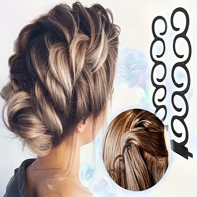 2 pcs New Bun Shapers - Knot & Weave Tools, Hair Braiding Ut