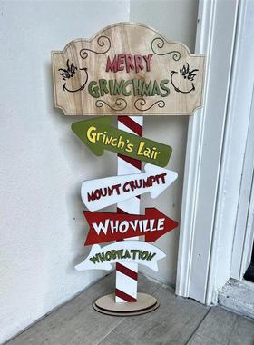 Christmas Wood Cute Decor Christmas Cartoon Charactor Standi