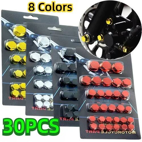 30Pcs Motorcycle Screw Decoration Cap Cover Set Motor Scoote