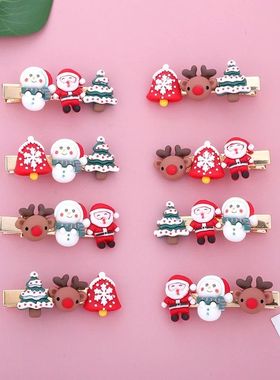 Christmas Hair Clips For Women Girls Cute Santa Claus Snowma