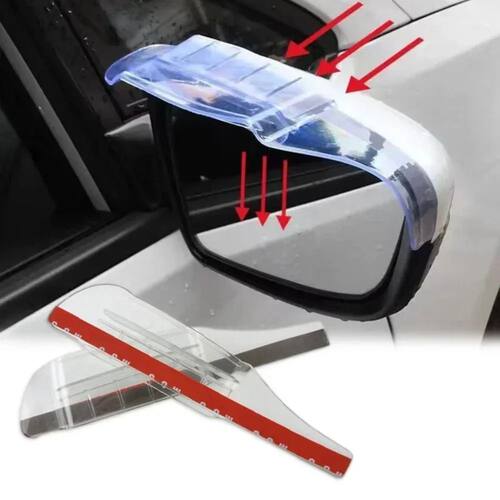 Car Rearview Mirror Rain Guard Clear Snow Sun Visor Shade Pr