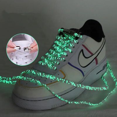 Lazy Magnet Metal Luminous Shoelaces Multicolor Magnetic Loc