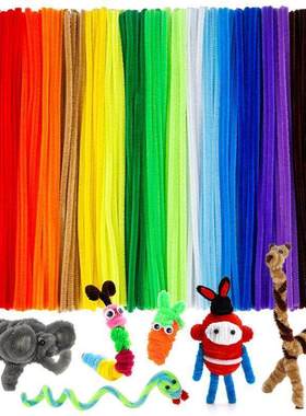 500pcs Thick Colorful pipe cleaners Rainbow Arts Crafts DIY
