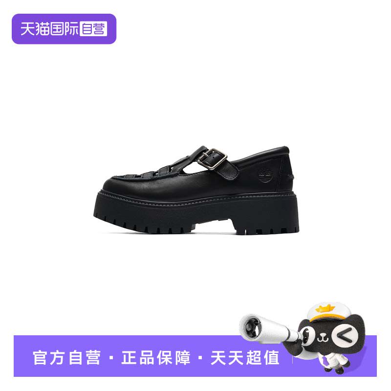 【自营】添柏岚皮鞋女鞋新款女户外休闲厚底透气玛丽珍鞋A4188W02
