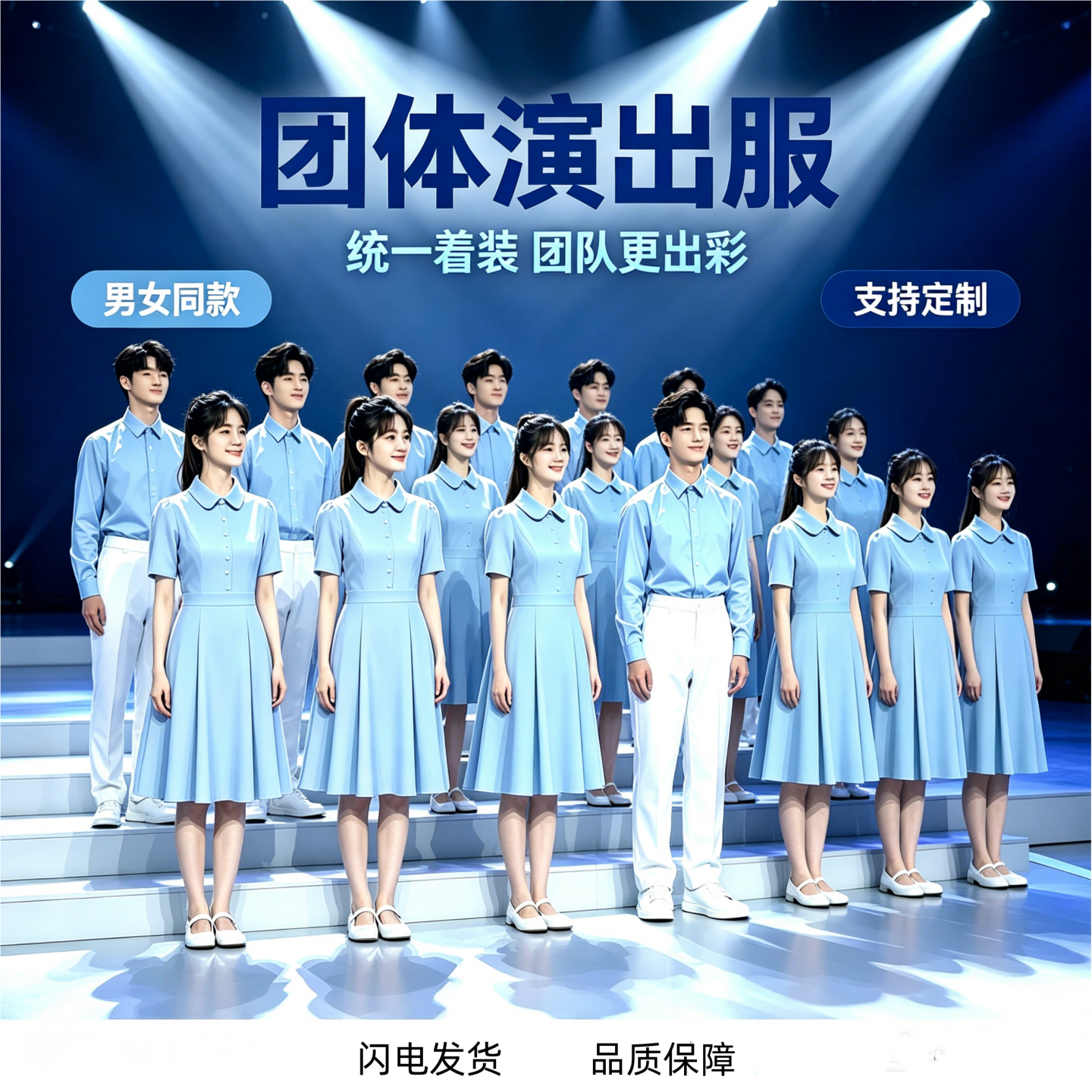 初高中生大合唱团演讲主持服装图片