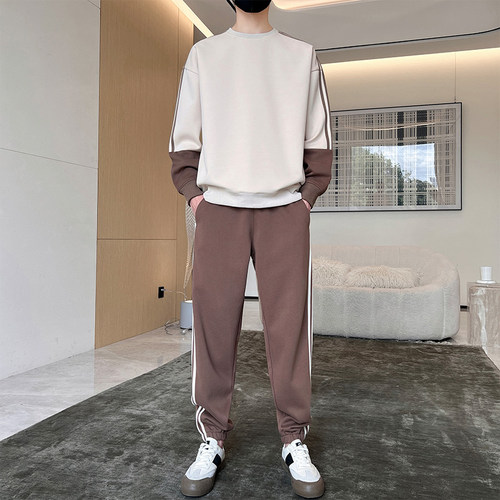 潮牌休闲运动套装男士春