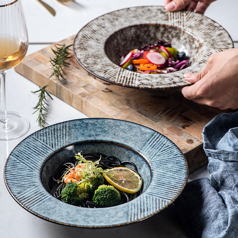 创意草帽盘陶瓷意大利面深盘