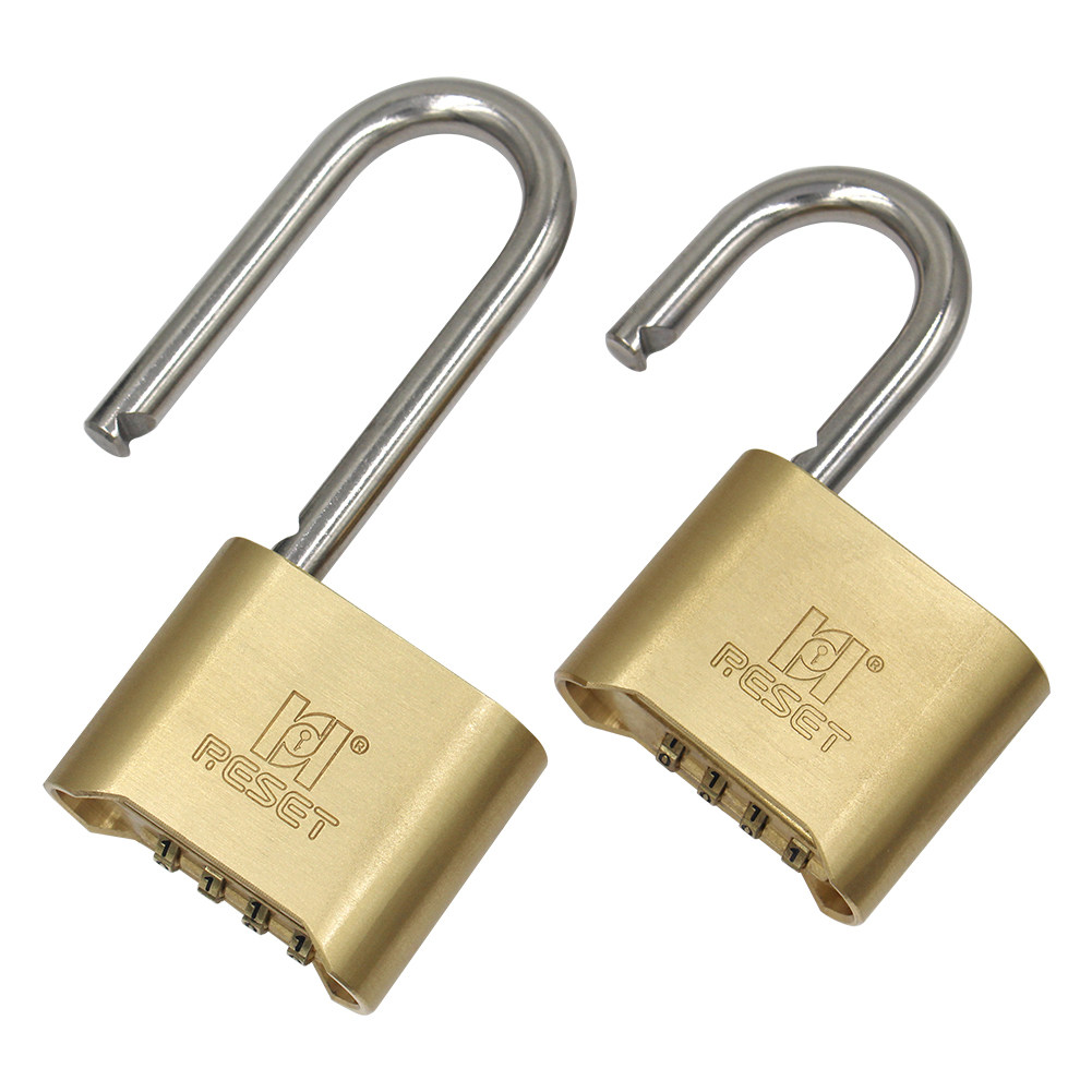 大号户外门锁RESET铜色密码锁