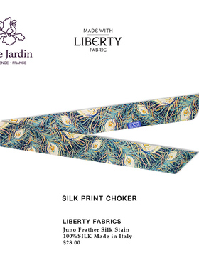 soie jardin 7#Liberty英国进口真丝86*5窄丝巾百搭时尚礼品