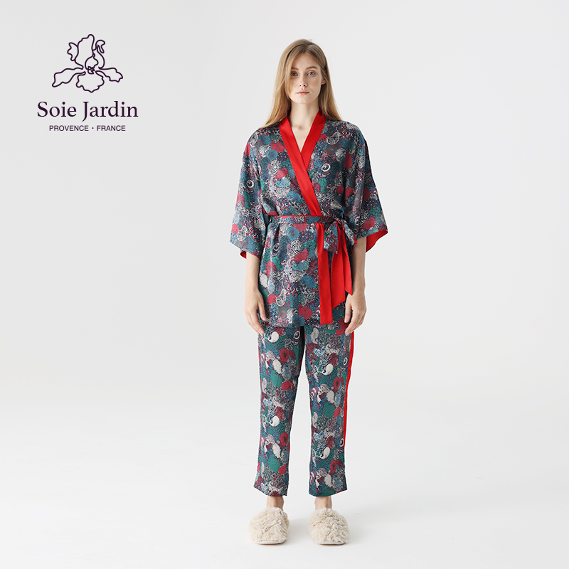 soiejardin睡袍英国印花家居服