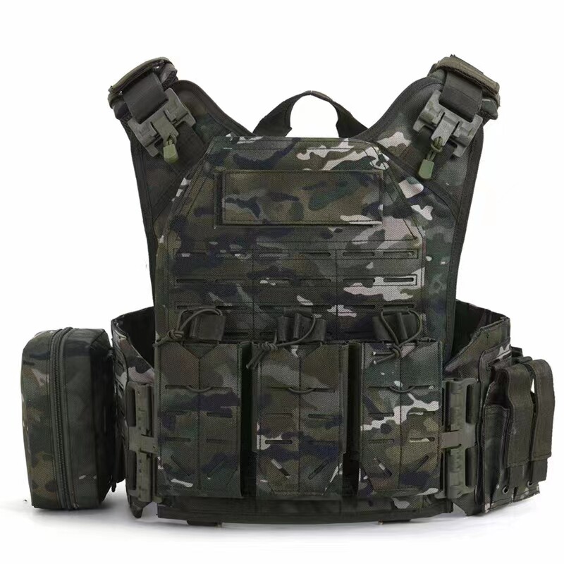 新款战术背心激光切割孔卡扣快脱插板款马甲快拆携行战术快拆背心