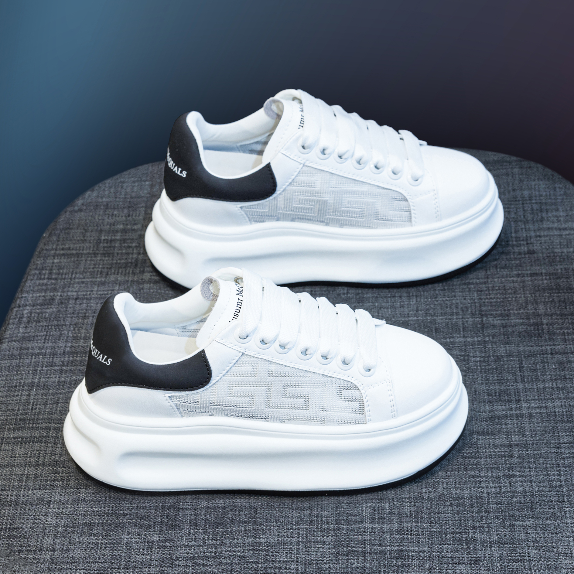 网面内增高小白鞋女夏小个子板鞋