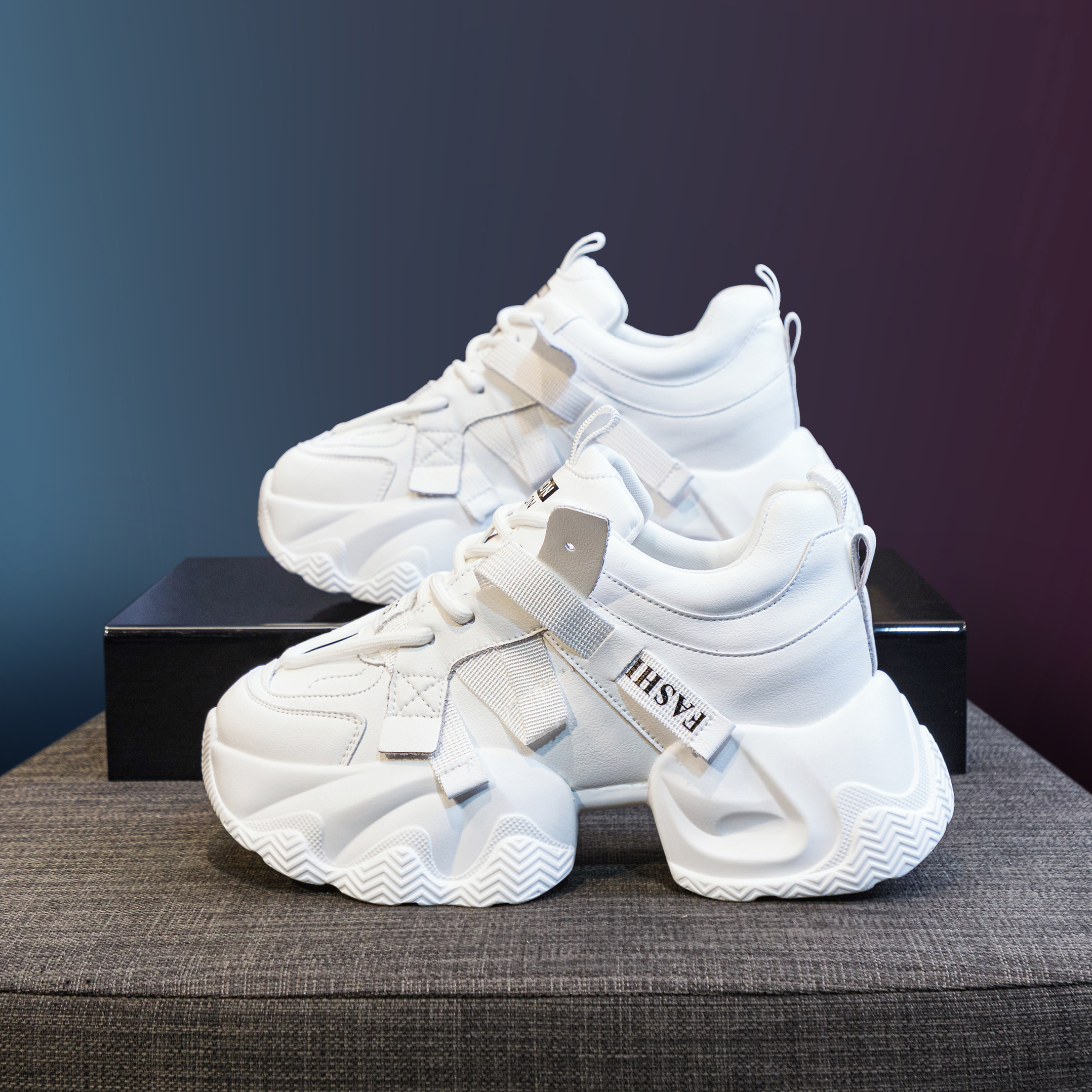 内增高7cm老爹鞋女厚底小白鞋子