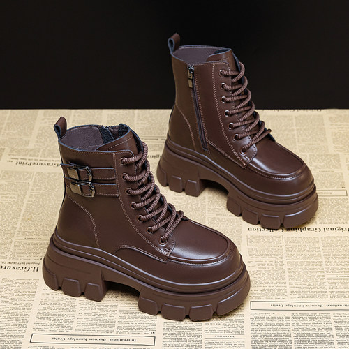 内增高9cm马丁靴女英伦风加绒靴