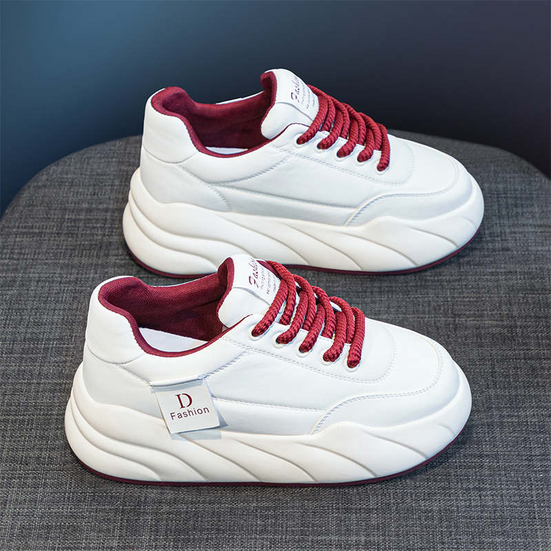 内增高7cm小白鞋女真皮休闲鞋子