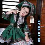 广西壮族演出服饰洛丽塔表演服装 儿童三月三少数民族服装 女童新款