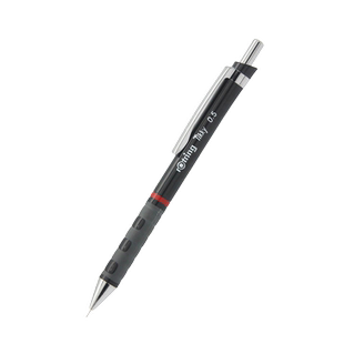 德国rotring红环Tikky自动铅笔HB黑色0.5 0.7mm带橡皮活动铅笔专业学生成人绘图美术素描笔