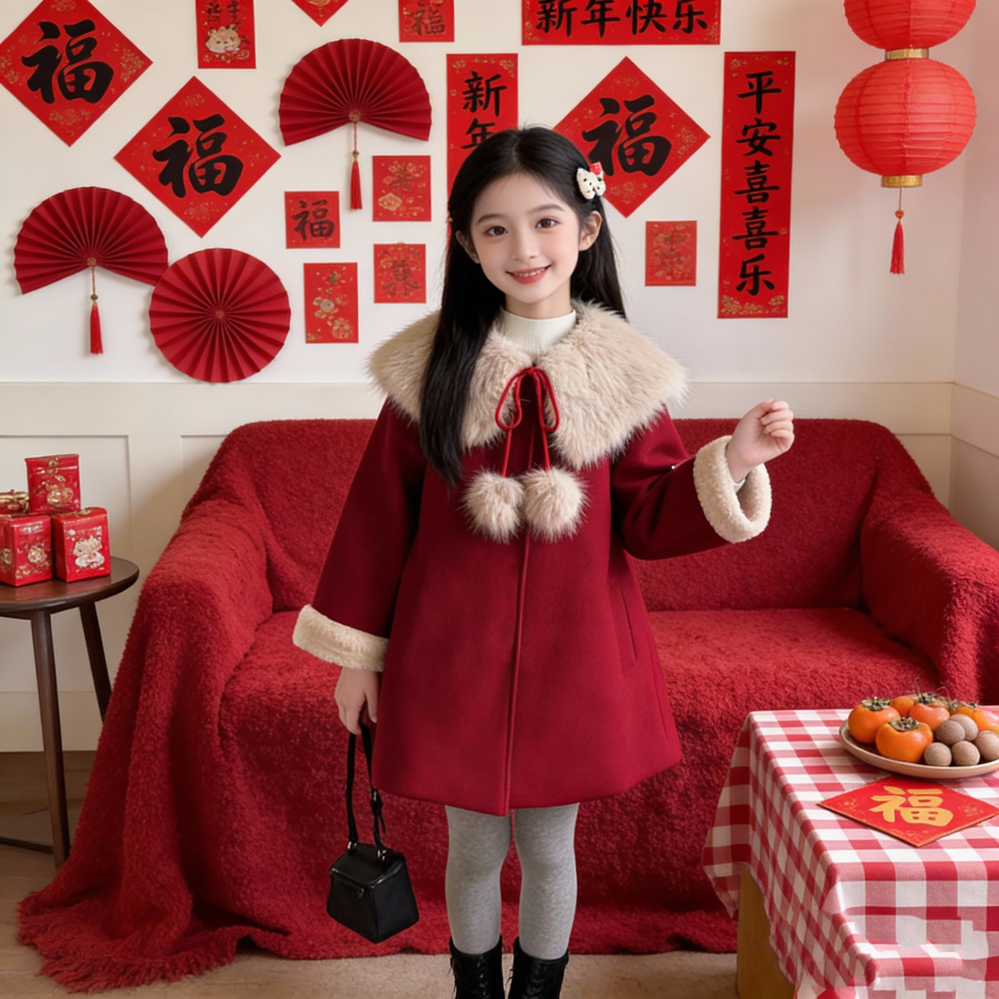 女童外套红色拜年加绒棉服冬季2026新款大儿童大衣加厚中长款冬装,童装/婴儿装/亲子装,普通外套,淘宝优惠券,粉丝福利购,淘宝优惠卷
