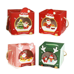 2025新年雪花酥牛轧糖饼干糖果盒除夕夜包装透明手提奶枣礼品盒