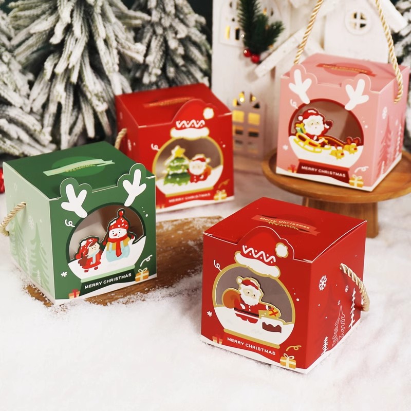 平安果包装盒圣诞节苹果包装盒饼干糖果雪花酥平安夜儿童手提礼袋