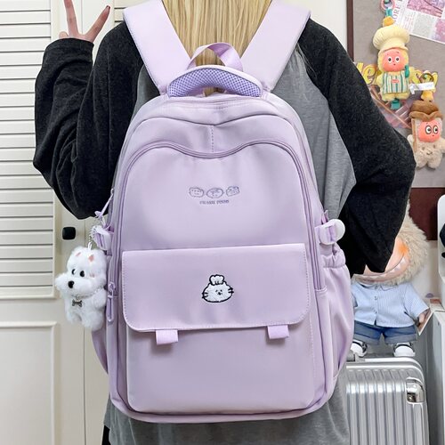 路可斯威书包女生初中小学生三到六年级大容量背包减负护脊双肩包